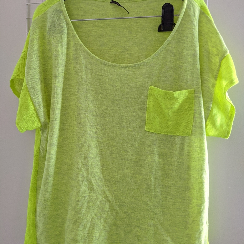 Neon green basic tee
